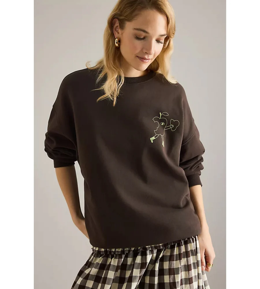Apple Peel Sweatshirt - Brown