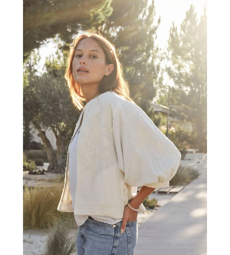 Averi Emb Jacket - Ivory