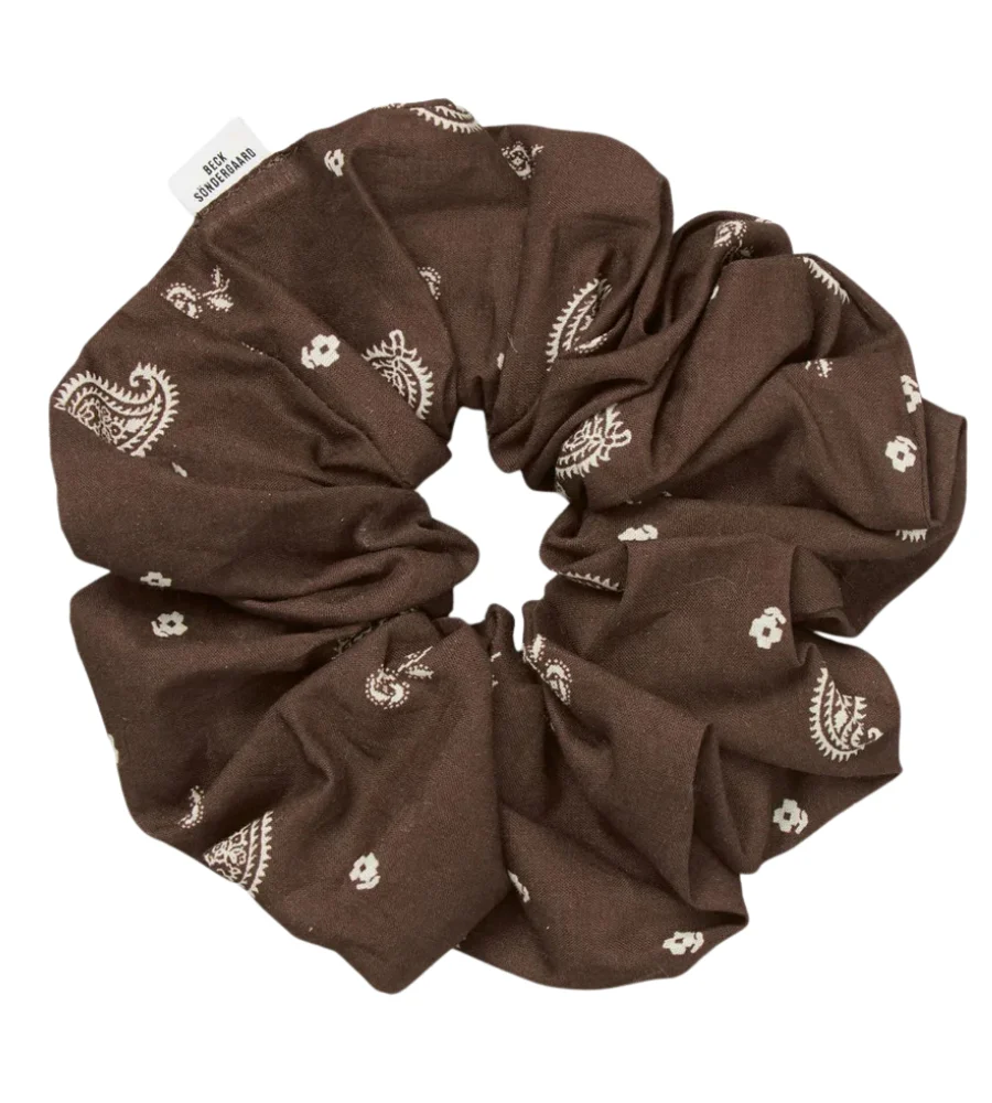 Bloom Paisley Scrunchie - Chocolate Brown