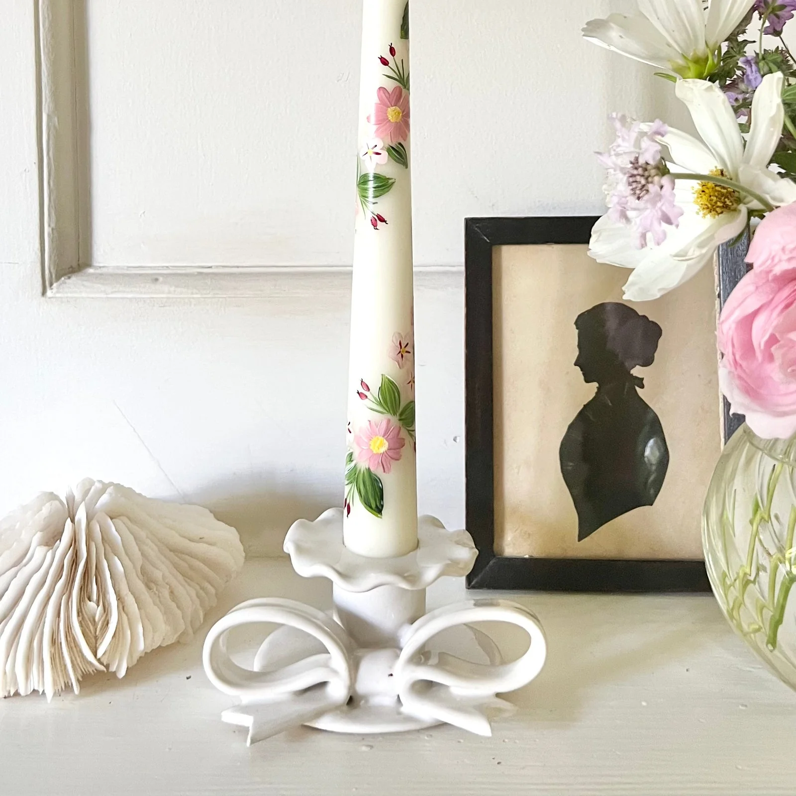 Bow Candle Holder - White - Image 2