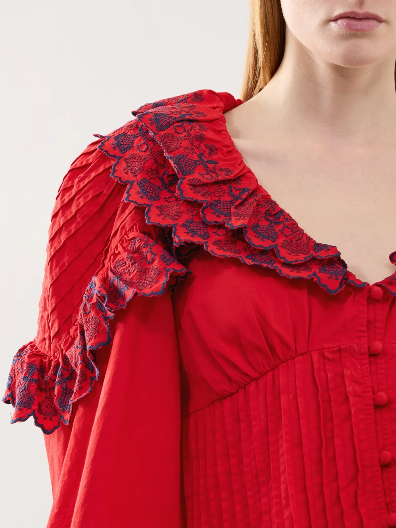 Caroline Long Sleeve Blouse - Red - Image 3