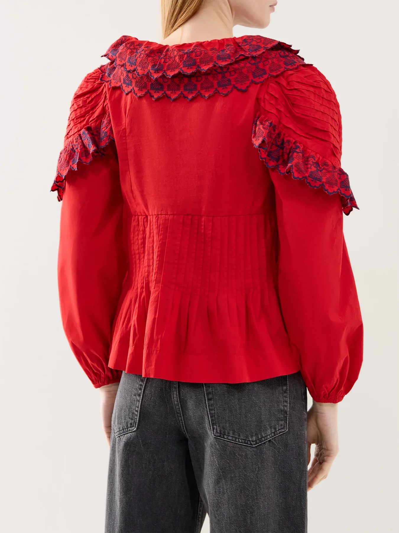 Caroline Long Sleeve Blouse - Red - Image 4