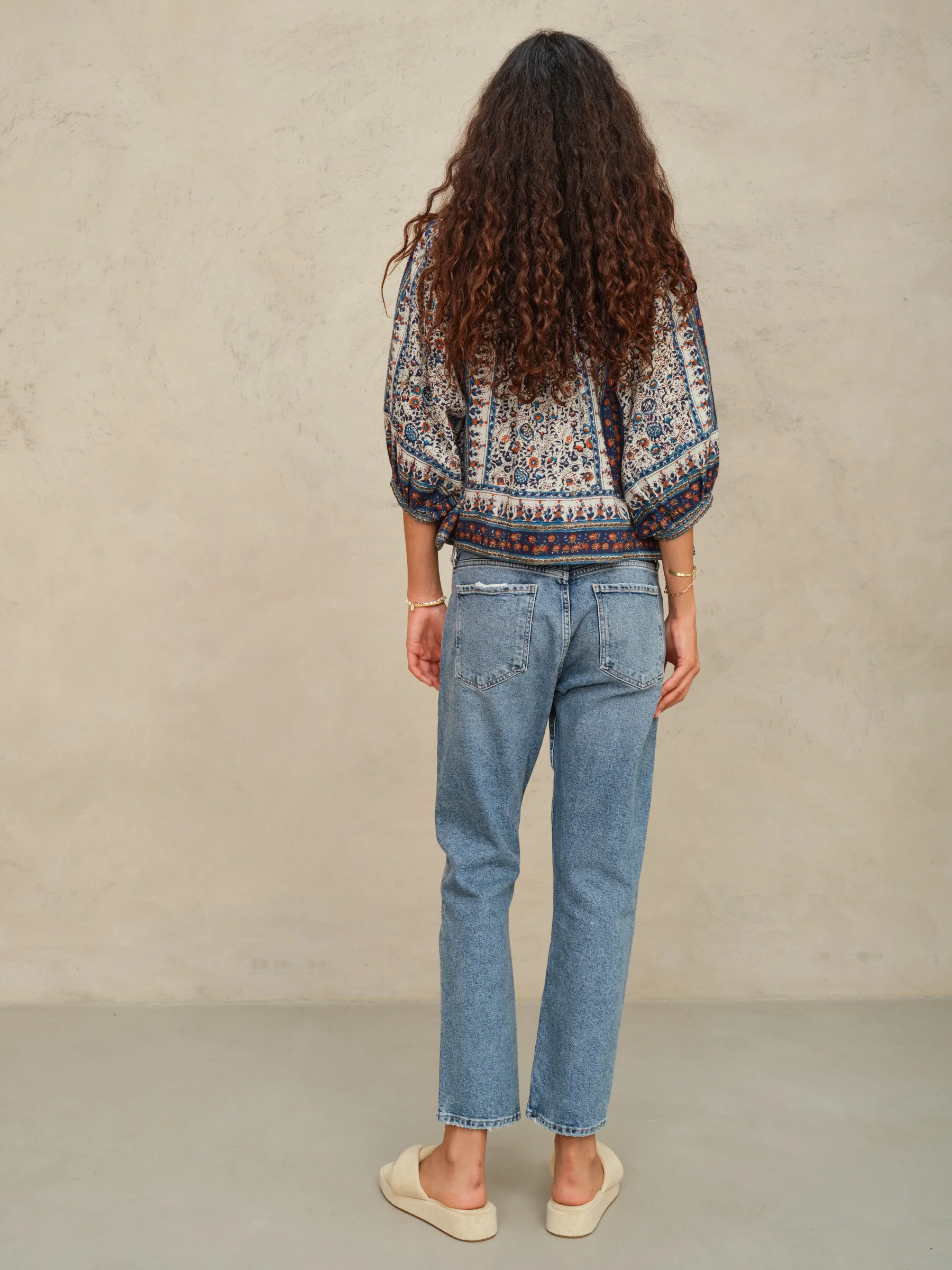 Cass Print Jacket - Indigo/Rust - Image 3