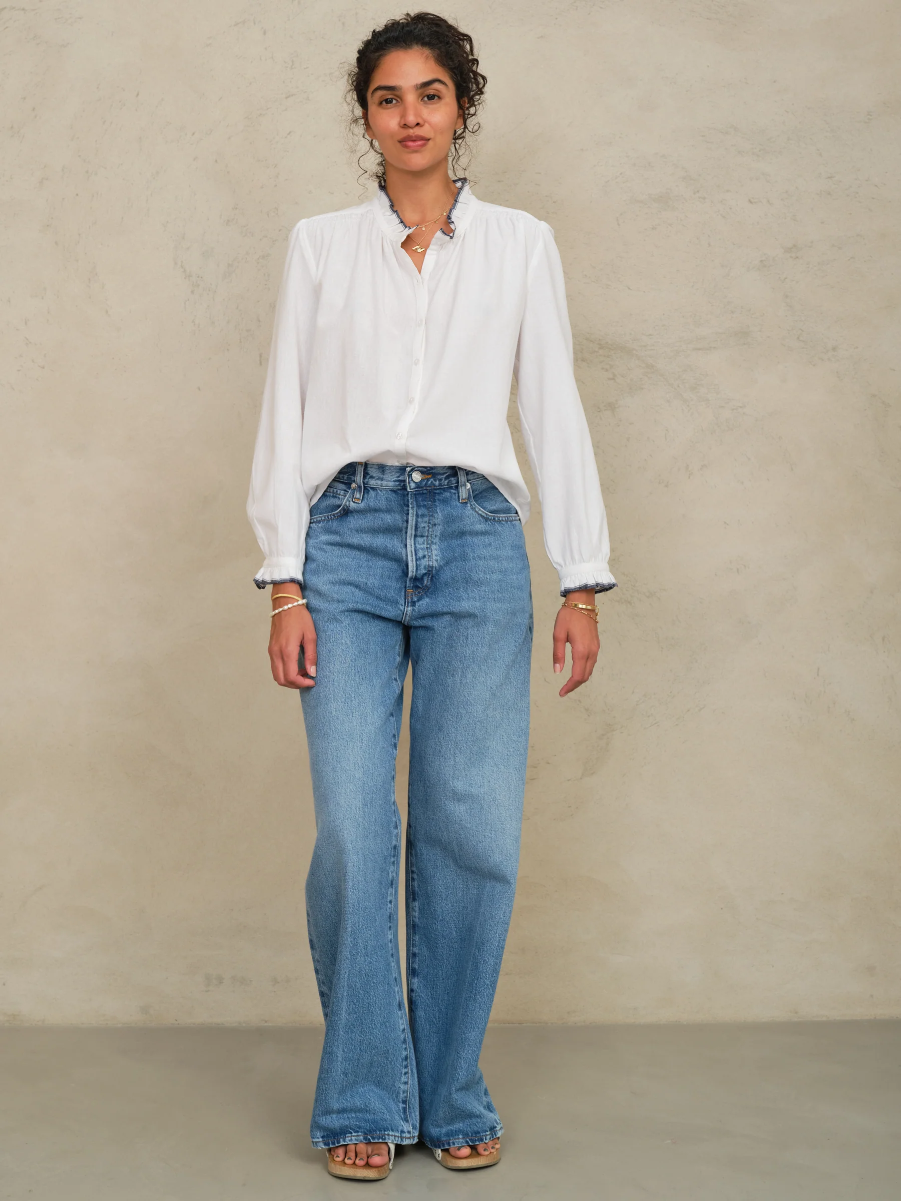 Chrissie Long Sleeve Top - Ivory - Image 4