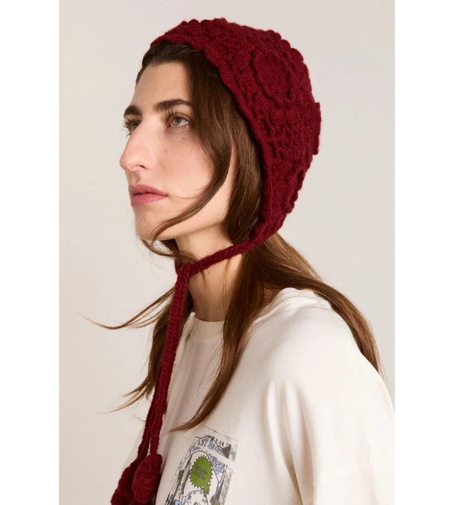 Crochet Bonnet - Burg