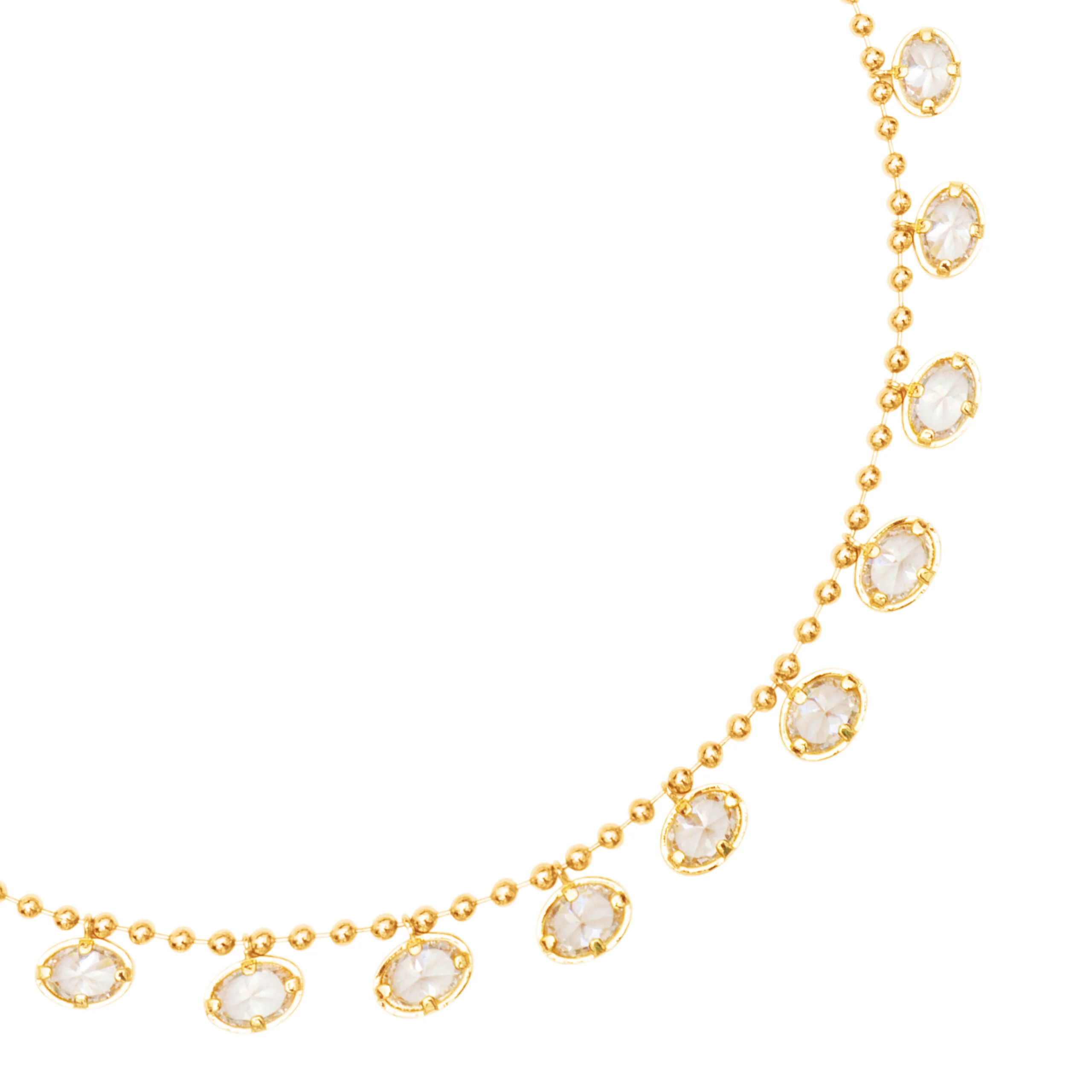 Cubic Zirconia Drop Choker - Gold - Image 2
