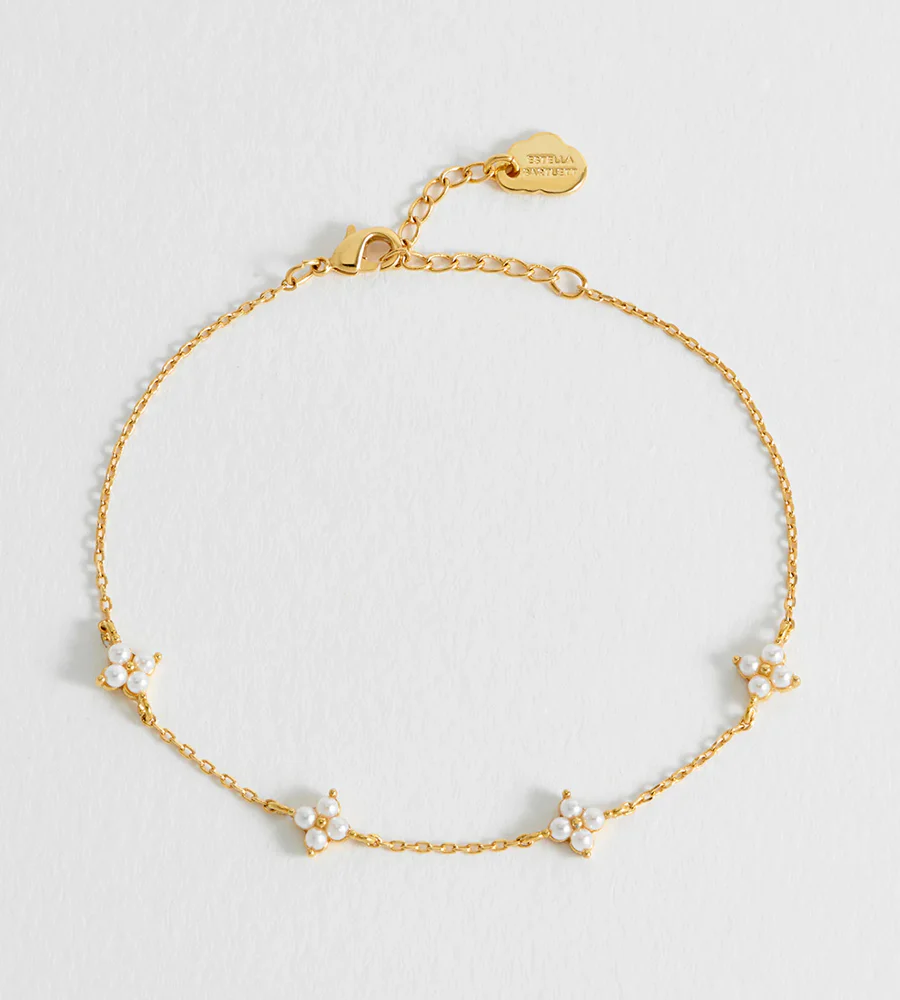 EBB6873G Pearl multi flower bracelet