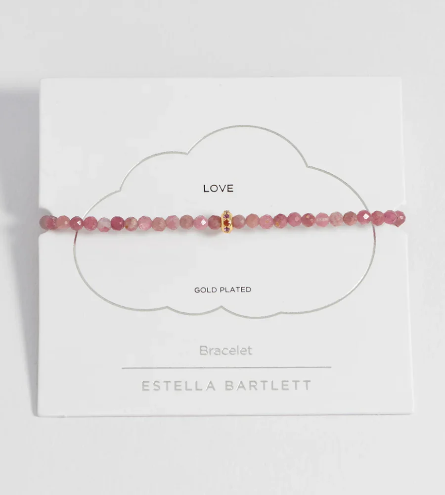 EBB6881G Pink Tourmaline Disc Bracelet