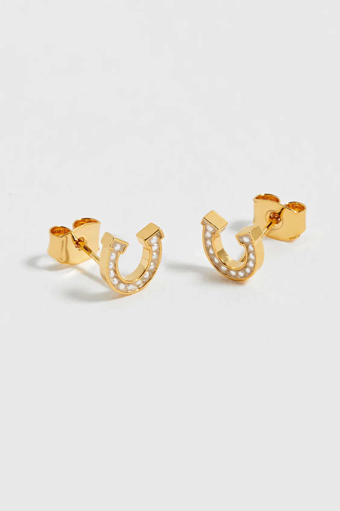 EBE6893G pearl horseshoe earrings - Image 2