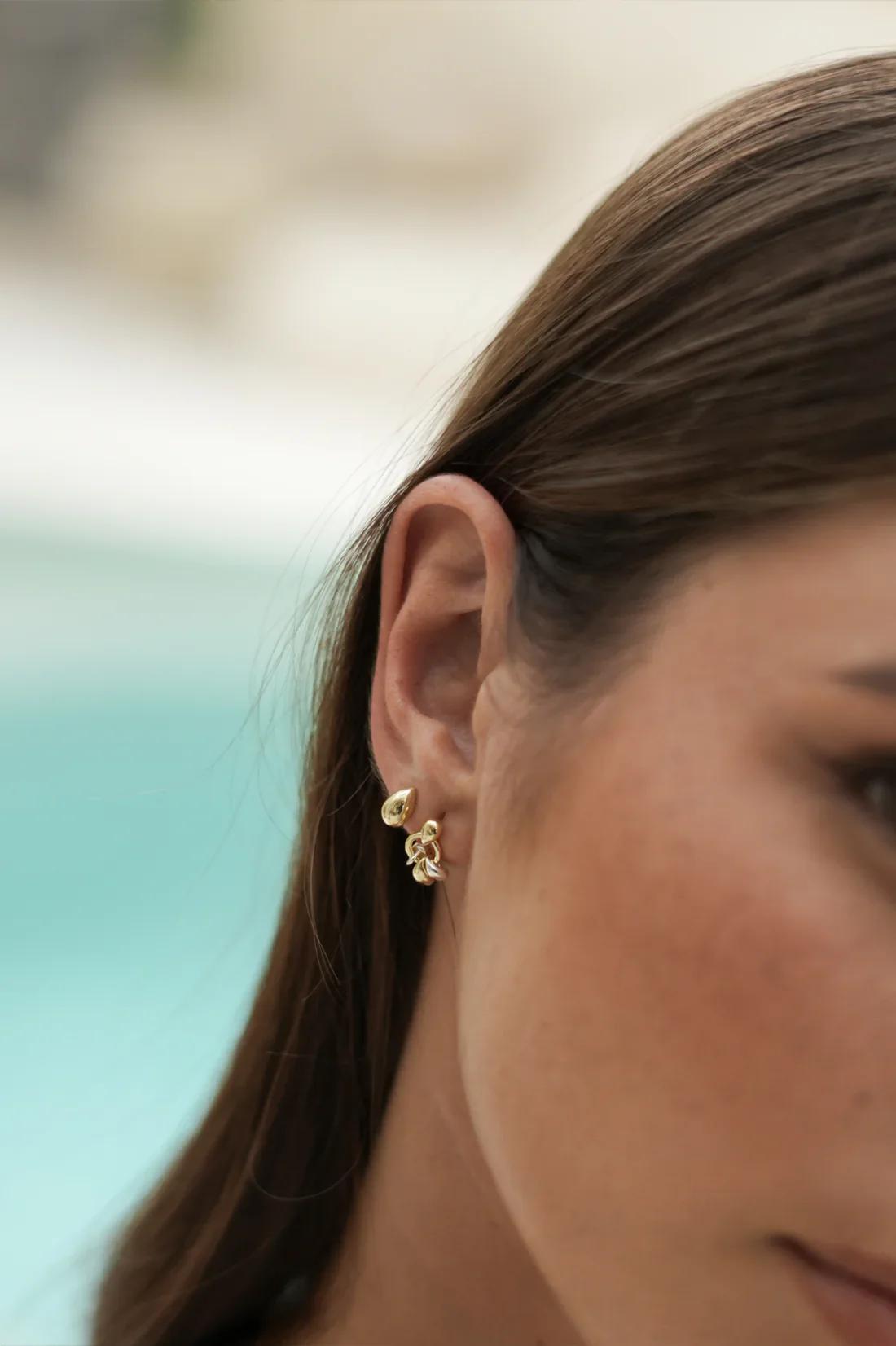 EBE7144G Mini Teardrop Earrings - Image 2