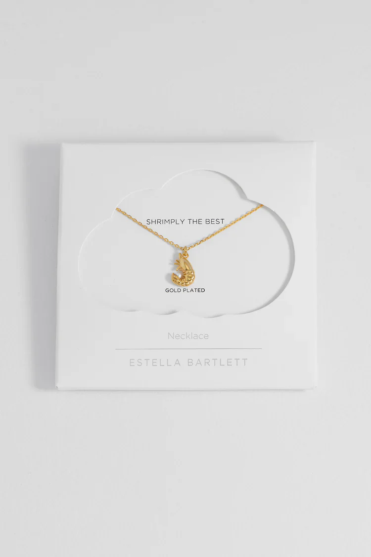 EBN7111G Shrimp Necklace with Pearl - Image 4
