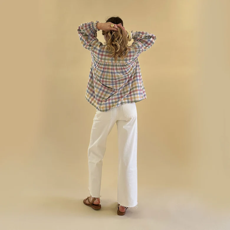 Eden Blouse in Carreau Multicolour - Image 4