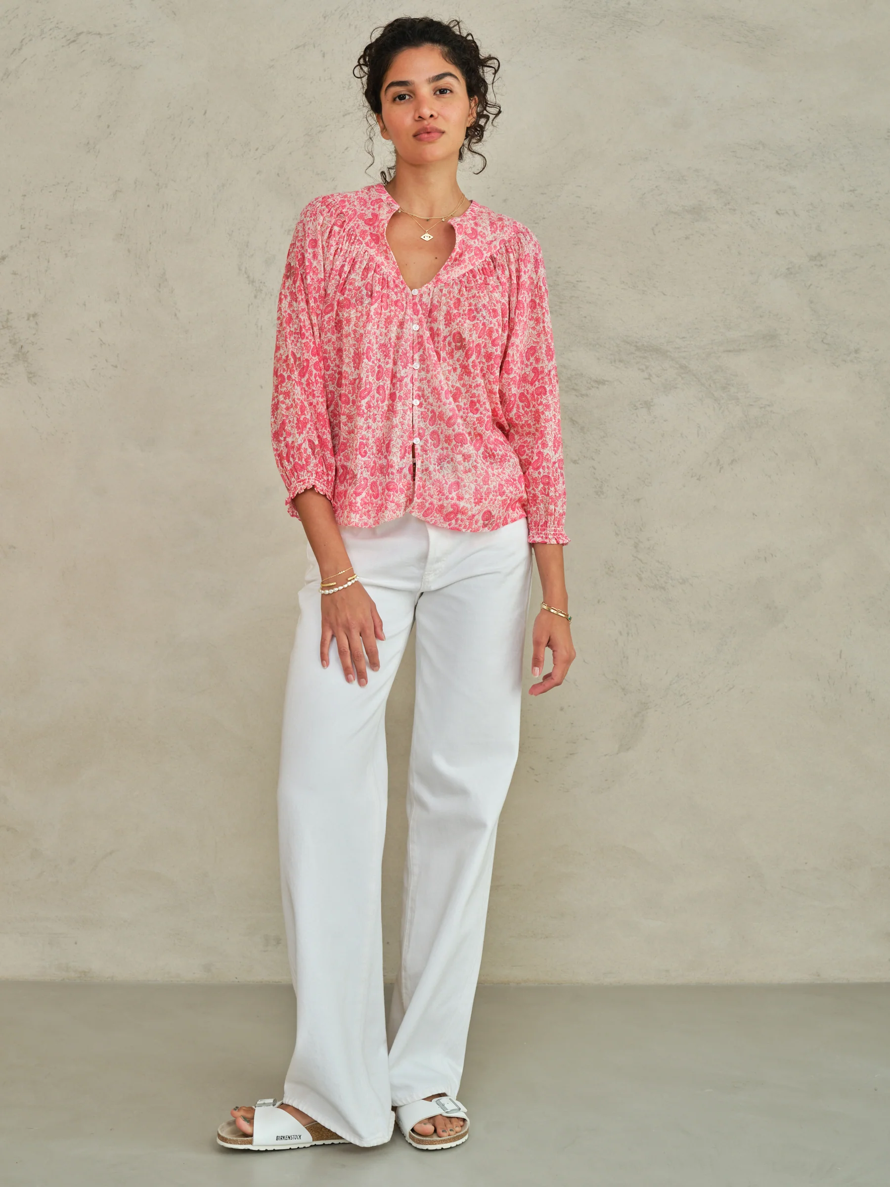 Esti Print Long Sleeve Top - Pink - Image 3