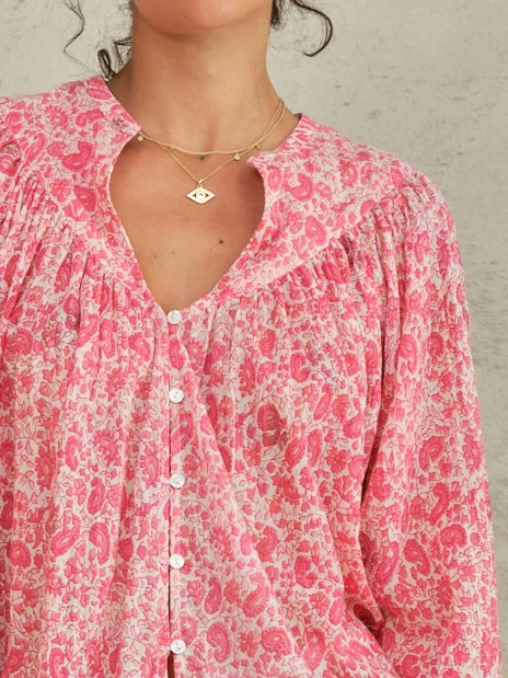 Esti Print Long Sleeve Top - Pink - Image 4