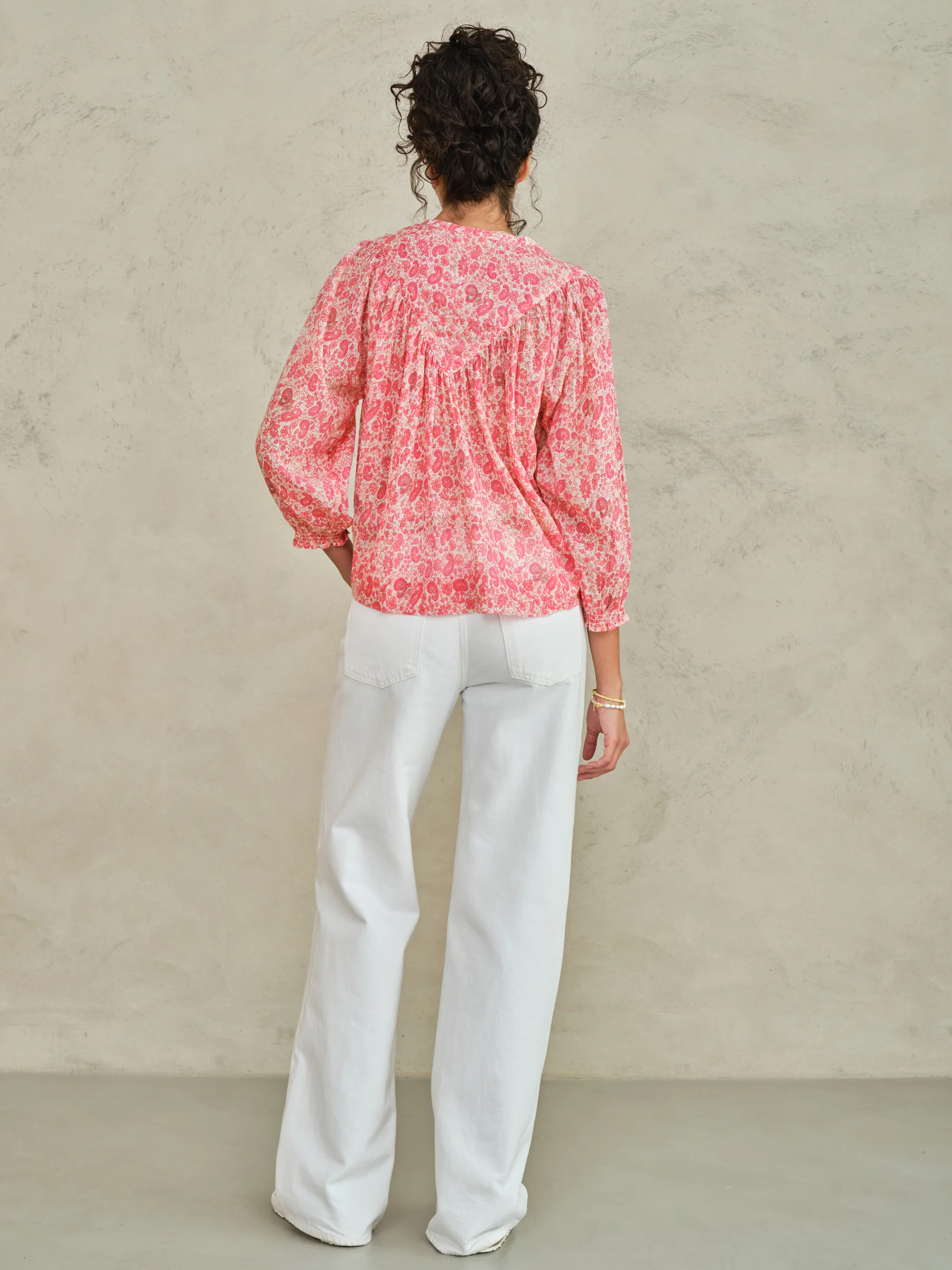 Esti Print Long Sleeve Top - Pink - Image 5