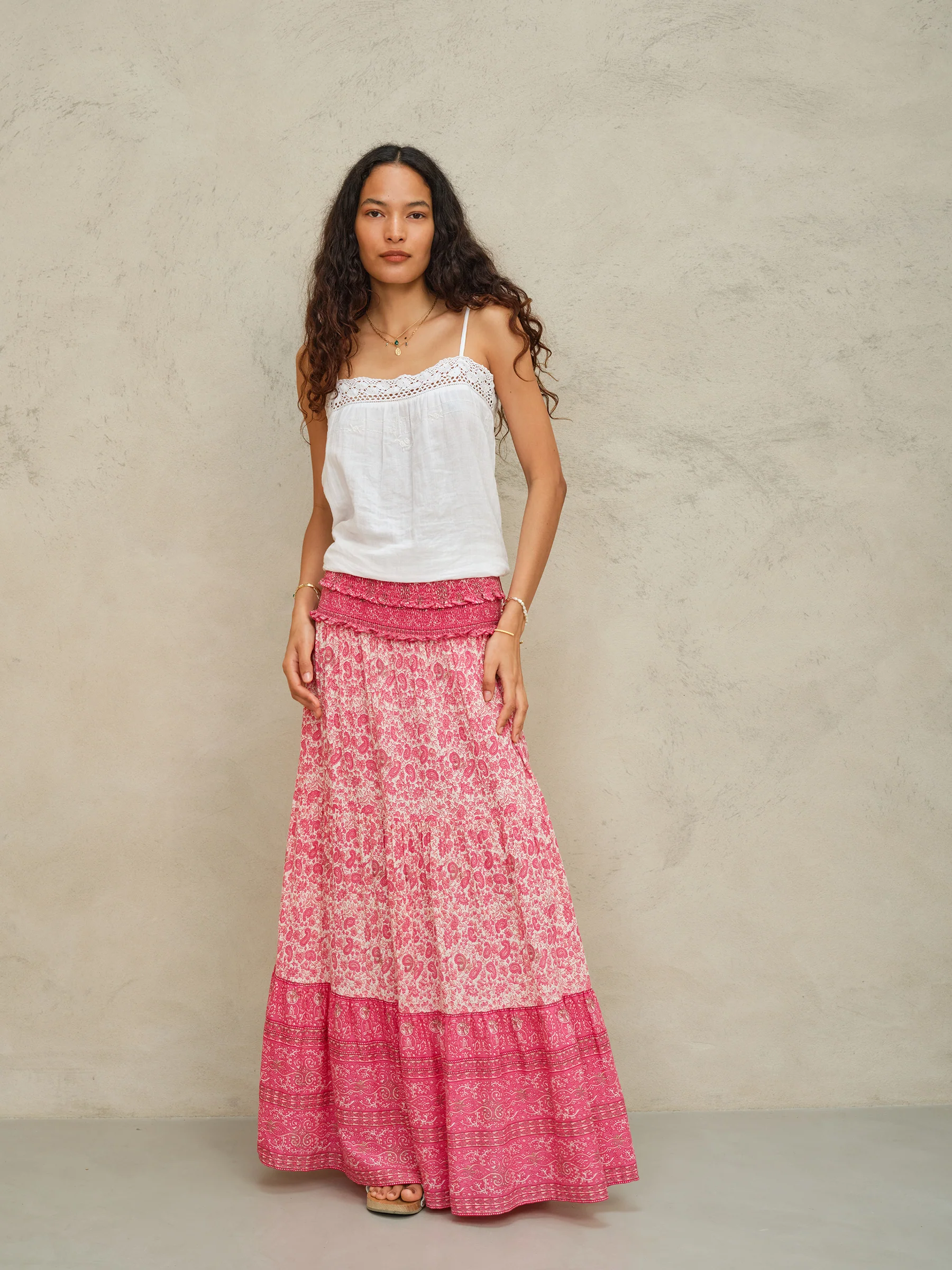 PRE-ORDER Esti Print Maxi Skirt - Pink - Image 4