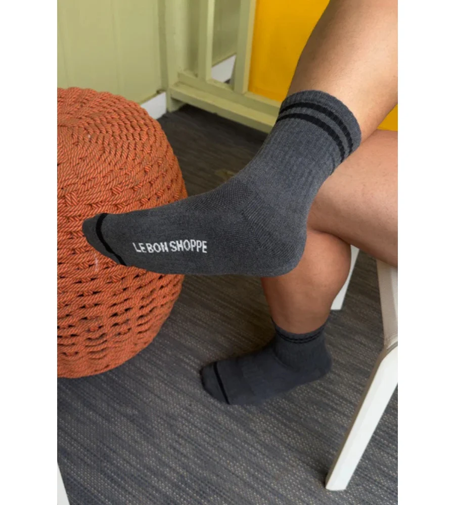 Extended Boyfriend Socks - Charcoal