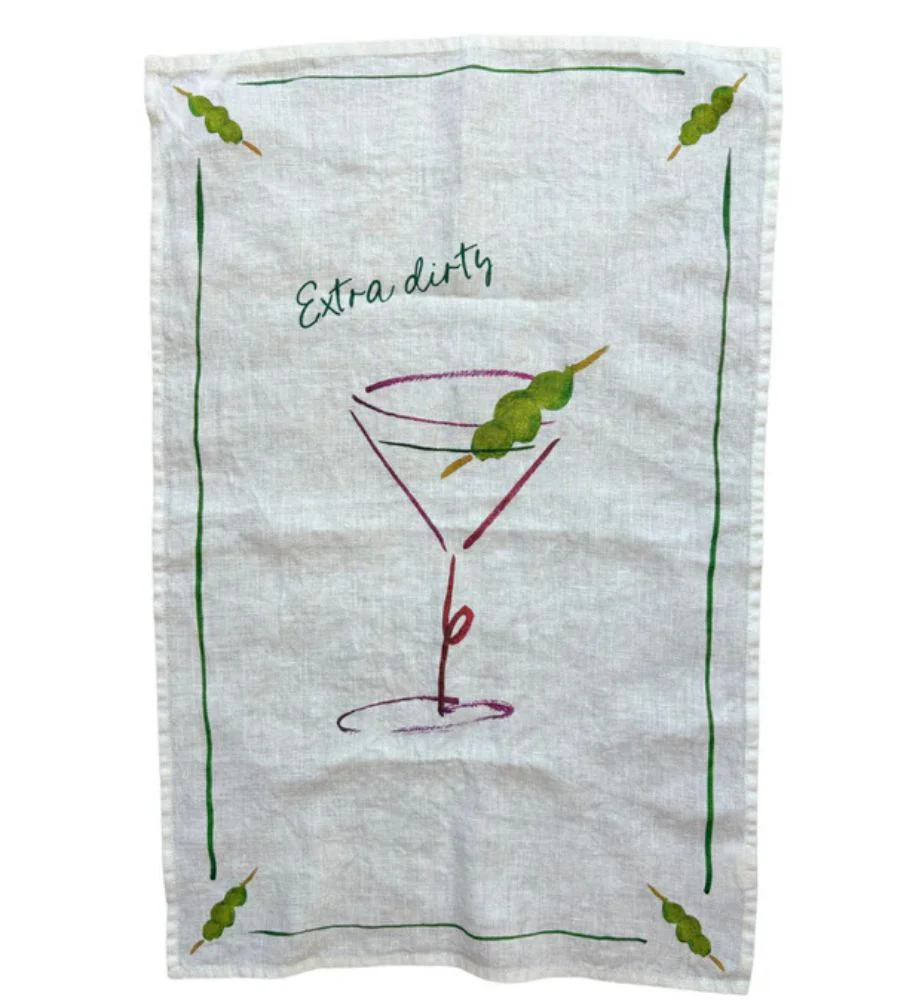 Extra Dirty - Martini Linen Tea Towel
