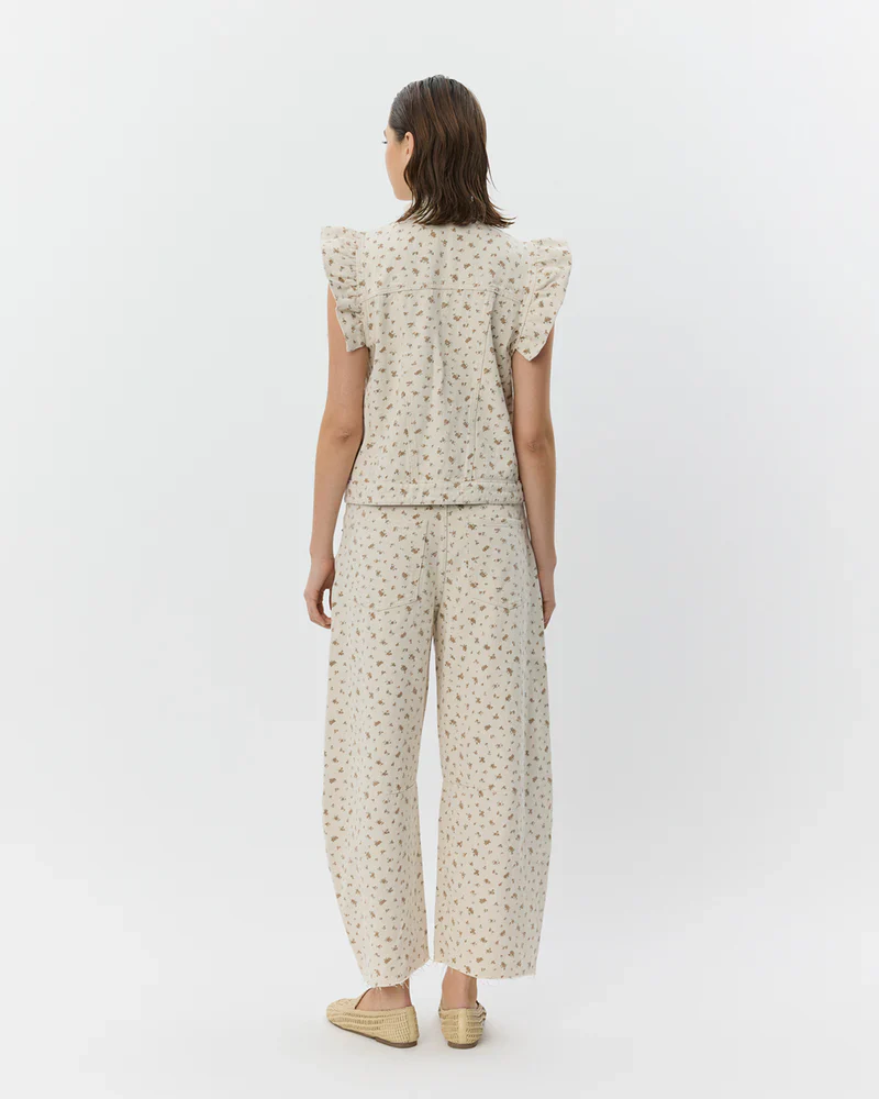 Farahsw Frill Sleeve Vest - Rose Flower - Image 3