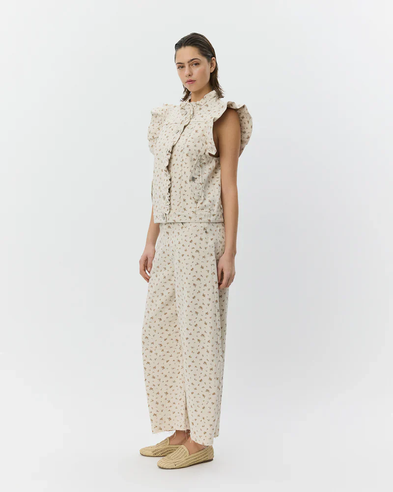 Farahsw Frill Sleeve Vest - Rose Flower - Image 4
