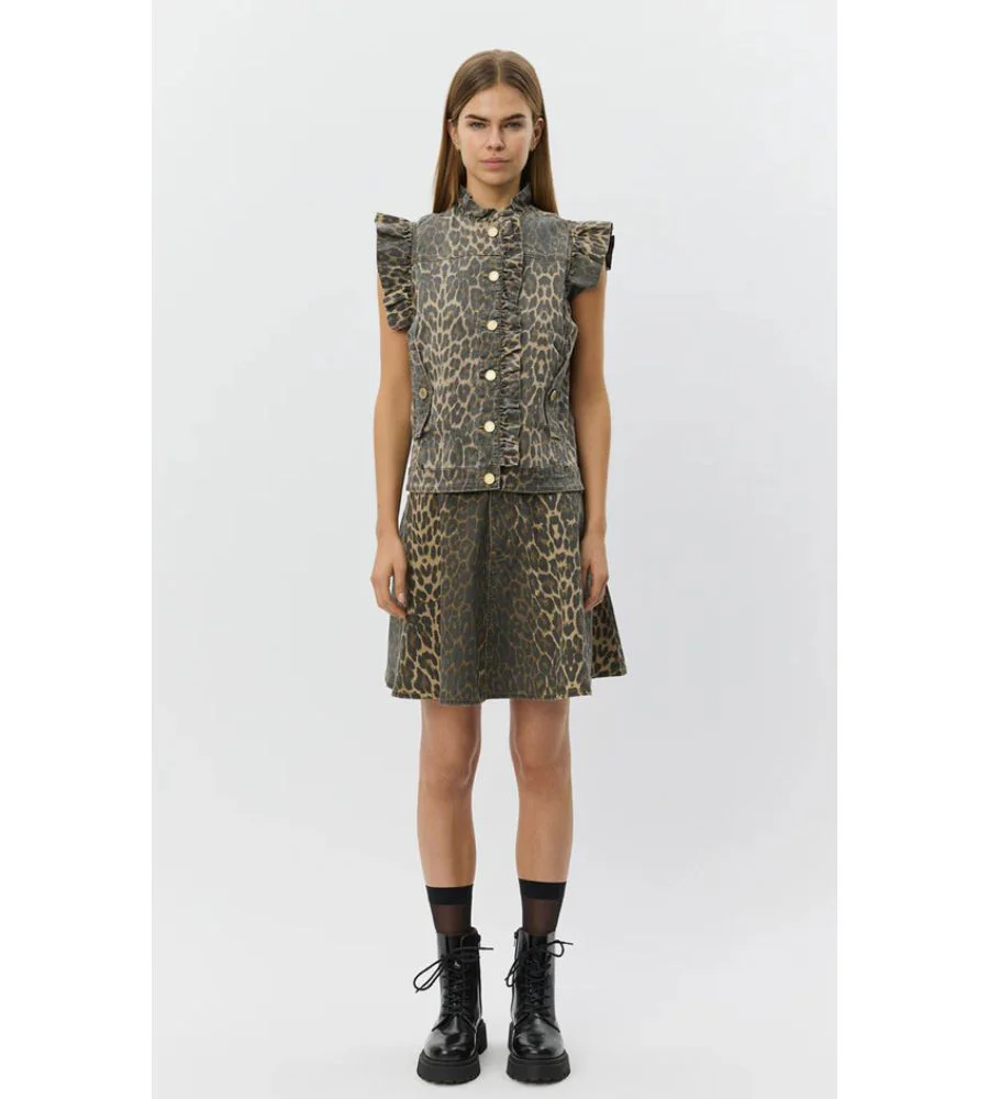 Farahsw Leo Vest - Light Brown Leopard