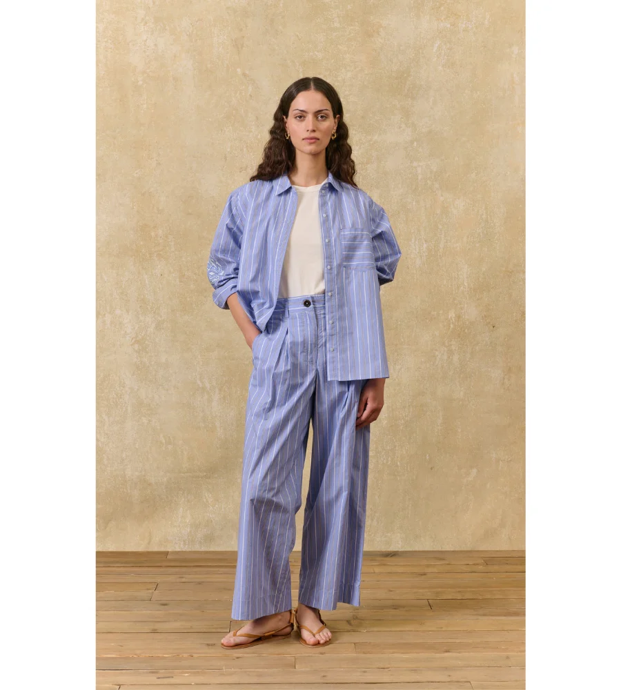 Federica Pants - Blue Ocean Stripes