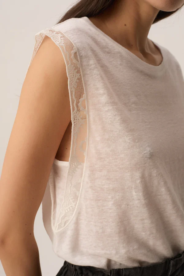 Helena Tank Top - Ecru - Image 5