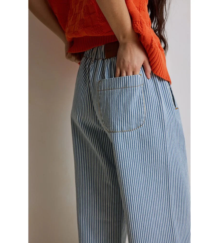 Jim Stripe Pantalon - Bluebell