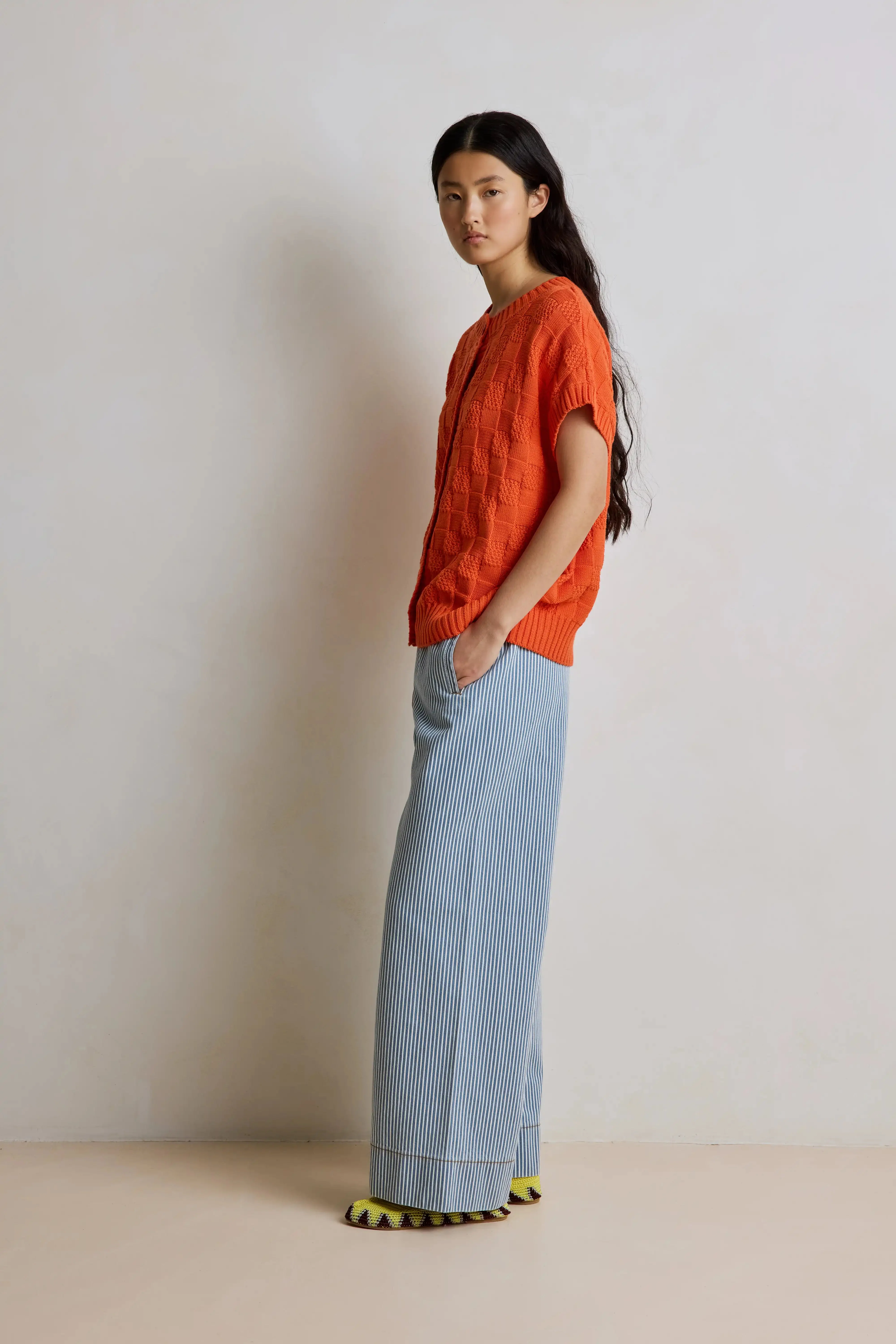 Jim Stripe Pantalon - Bluebell - Image 2