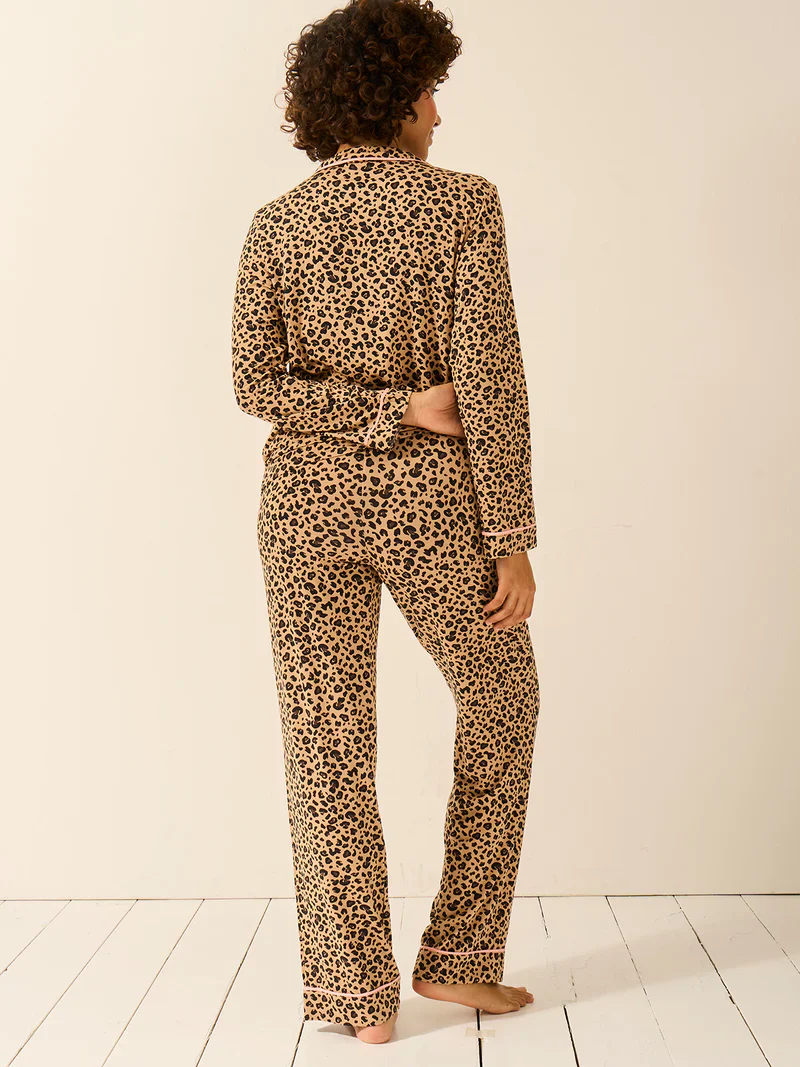 Long PJ Set Peach Latte Leopard - Image 5