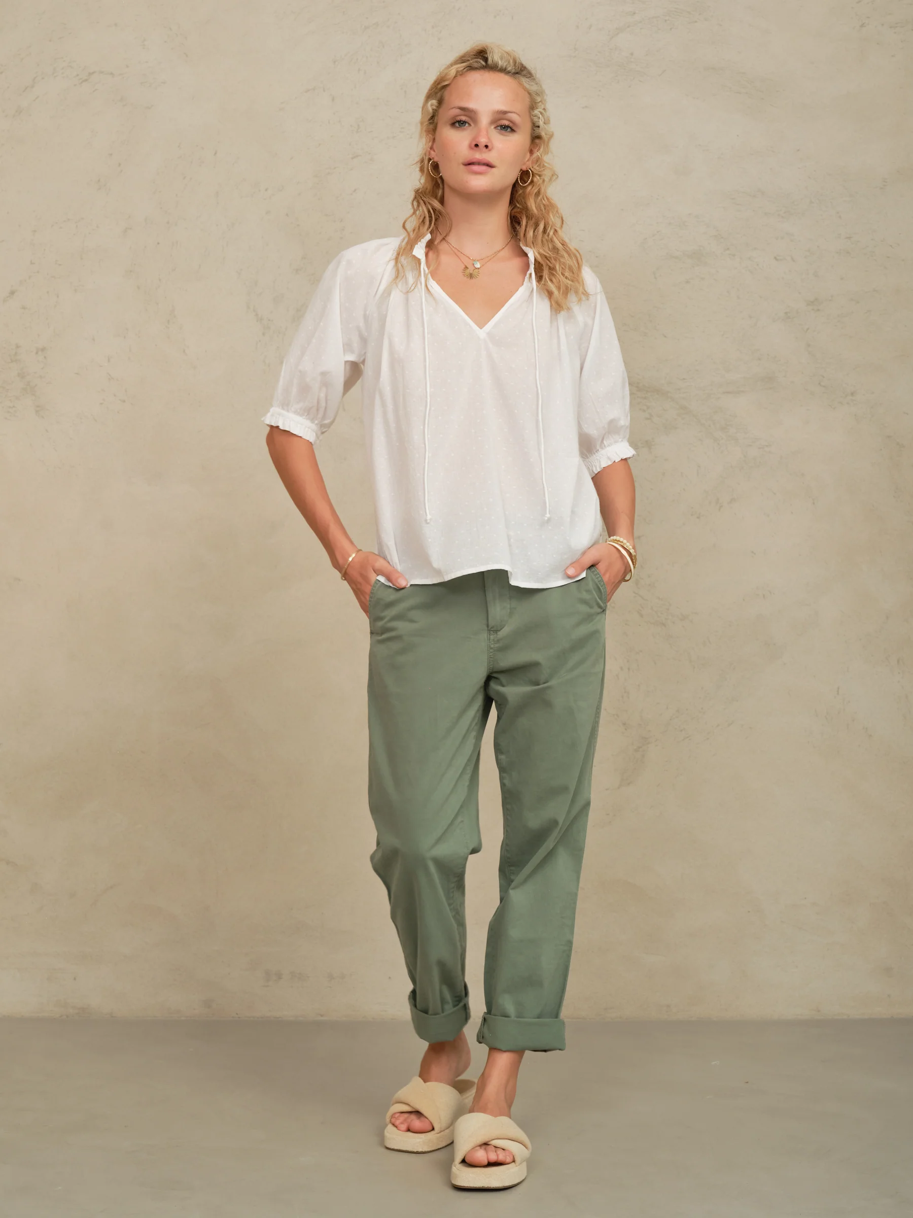 PRE-ORDER Lotta Short Sleeve Top - White - Image 3
