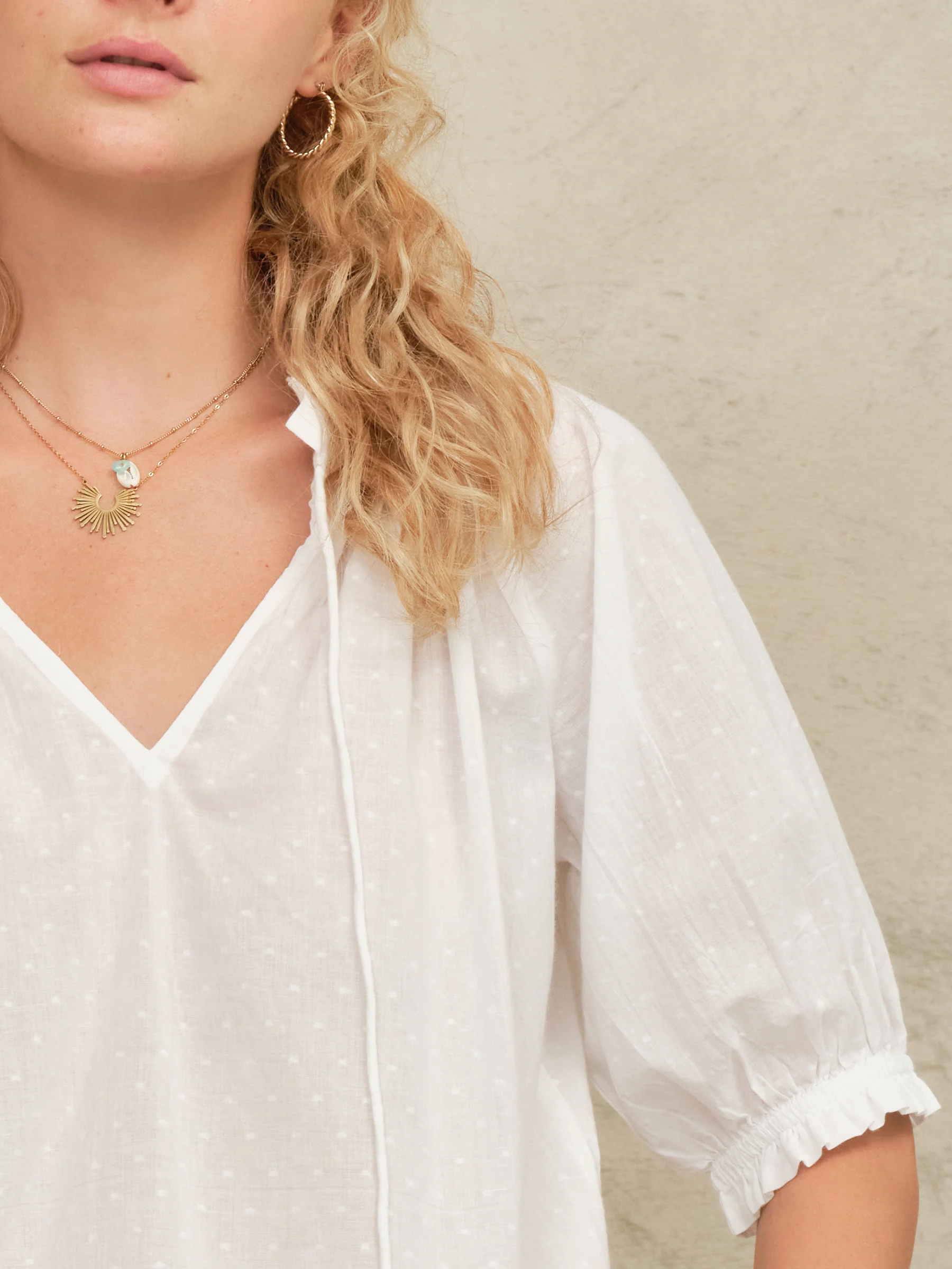 PRE-ORDER Lotta Short Sleeve Top - White - Image 4
