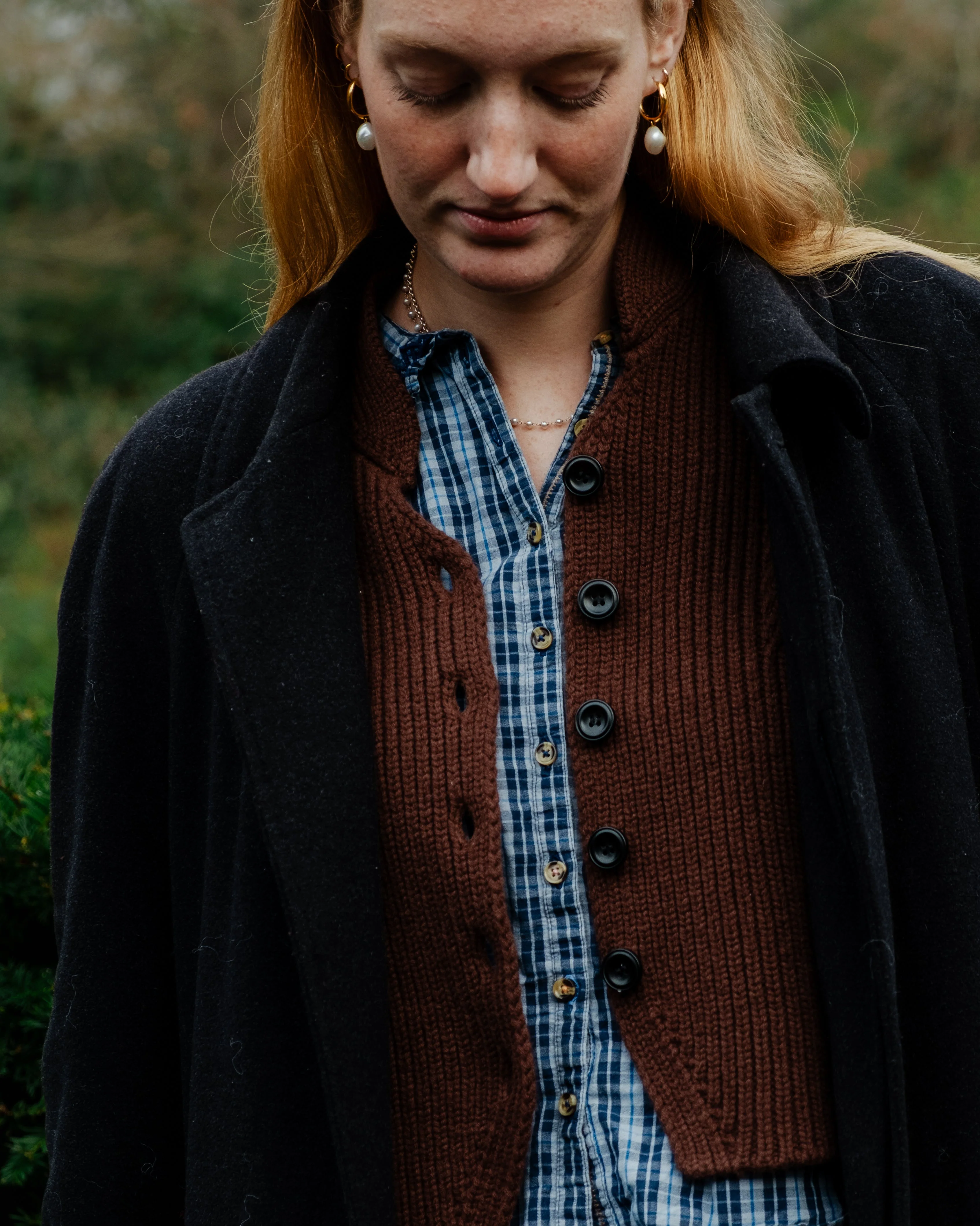 Lucy Knitted Waistcoat Chocolate Brown