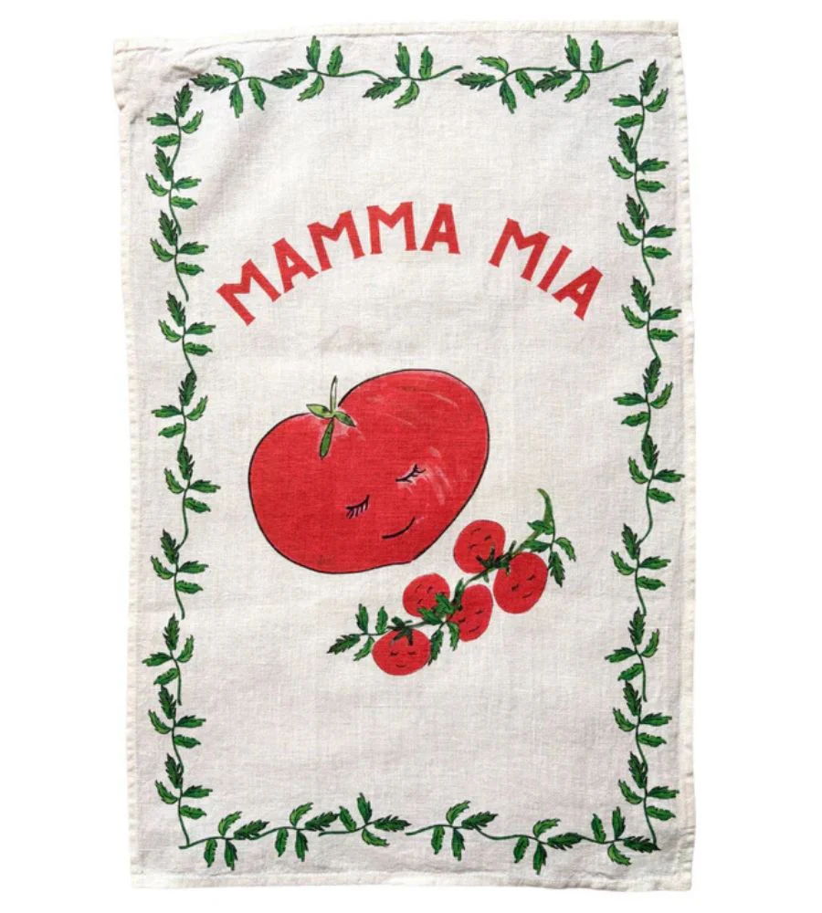Mamma Mia! - Tomato Linen Tea Towel