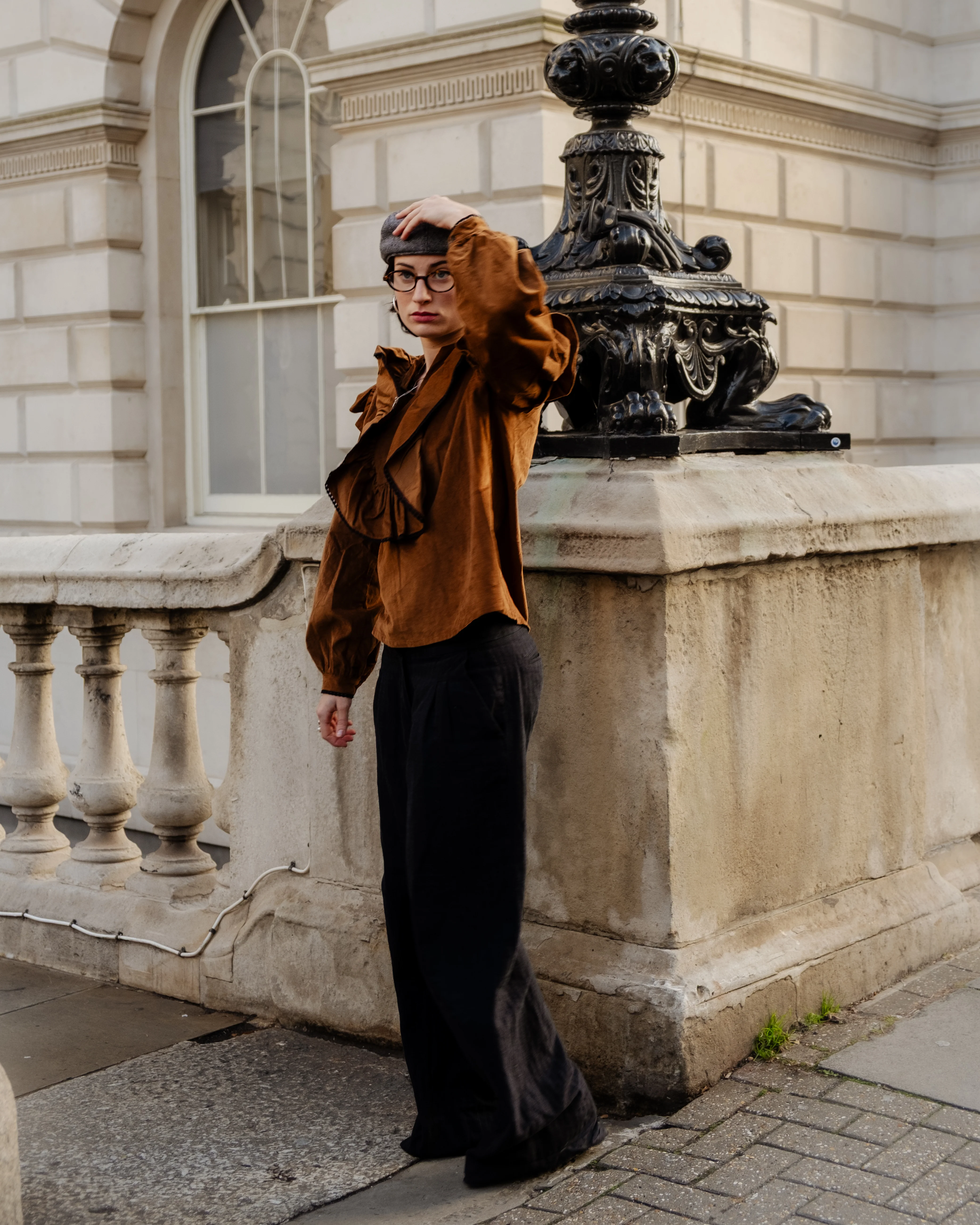 Matilda Ruffle Front Blouse Vicuna Cord - Image 3