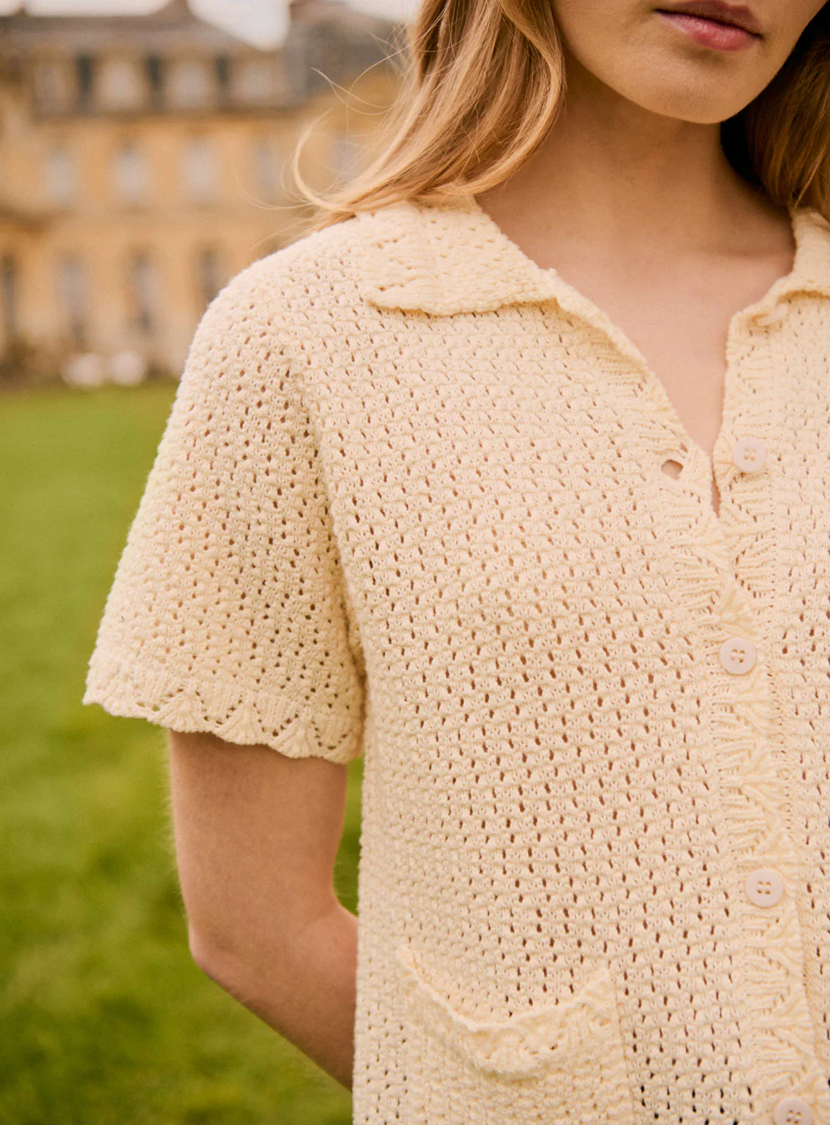 Mina Knitted Top - Ecru - Image 2