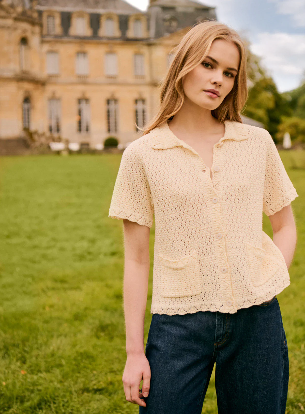Mina Knitted Top - Ecru - Image 3