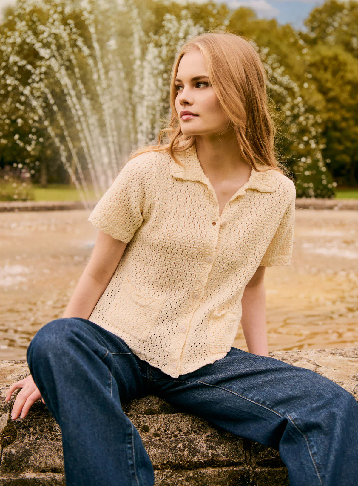 Mina Knitted Top - Ecru - Image 6
