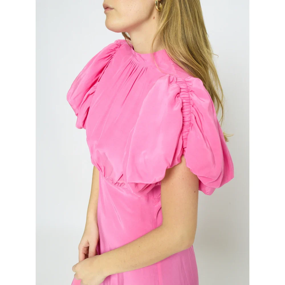 MSAlicia Puff Sleeve Dress - Prism Pink - Image 3