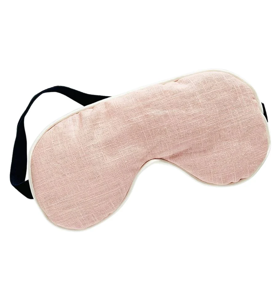 Pink Linen Eye Mask With Lavender