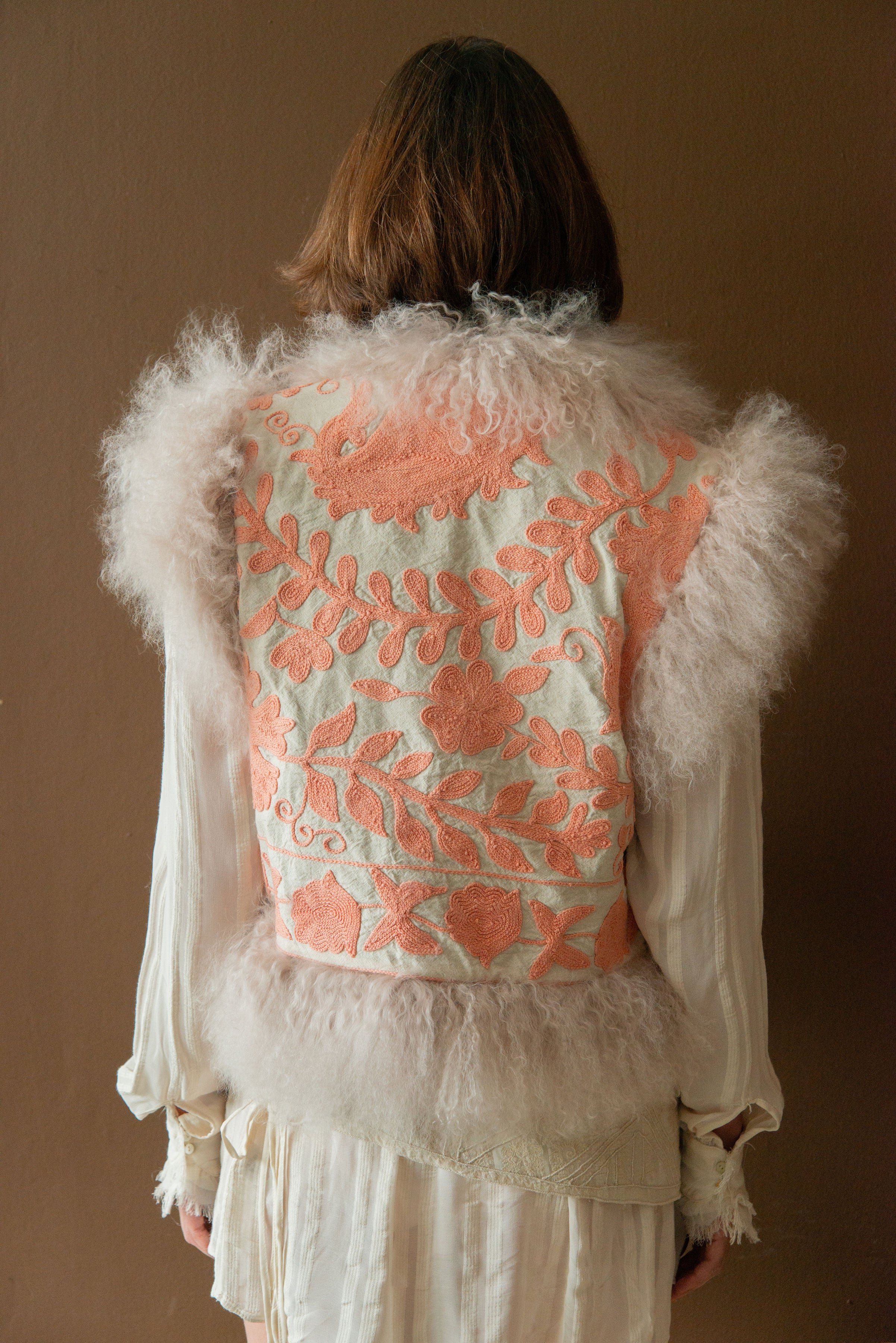 POM x Marais Calla Suzani Reversible Gilet - Peach Pink - Image 4