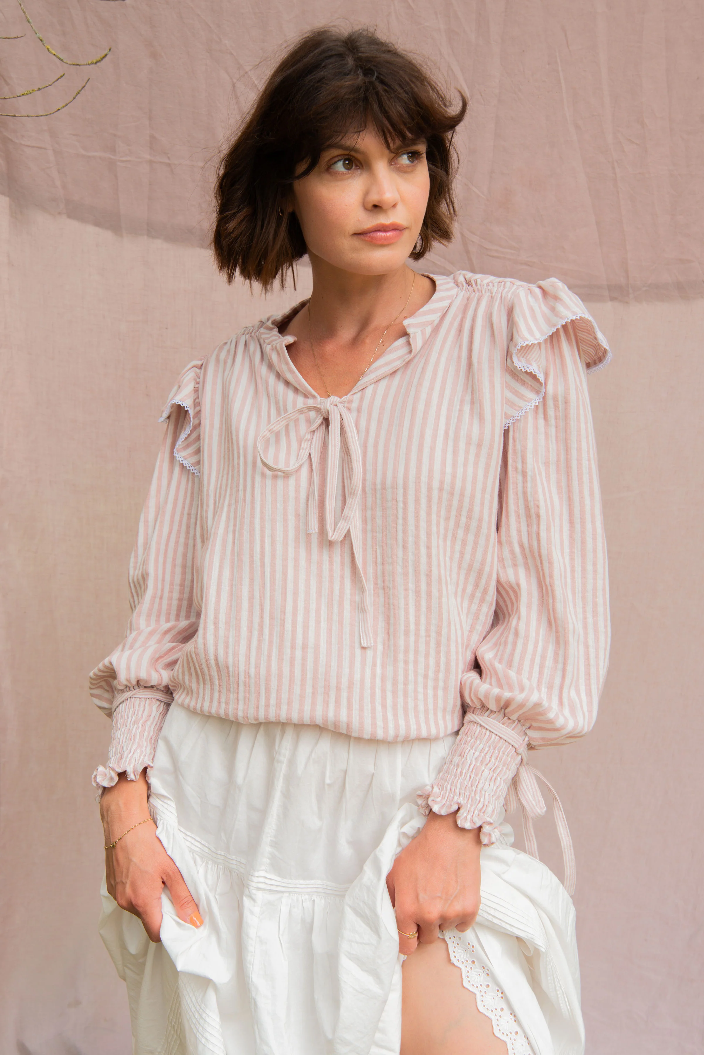 Poppy Blouse in Double Stripe - Image 4