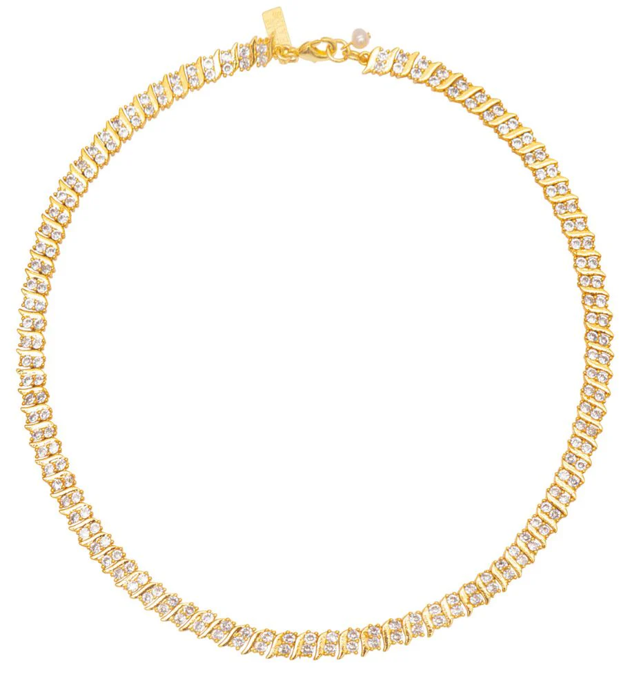 Ridged Tennis Necklace