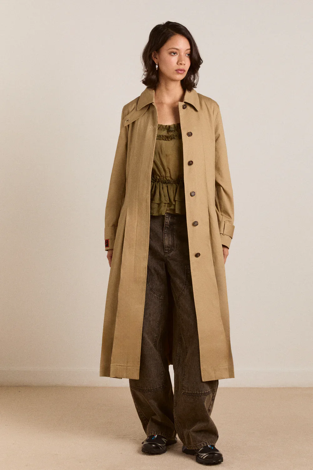Sofia Pleated Trench - Light Stone - Image 4