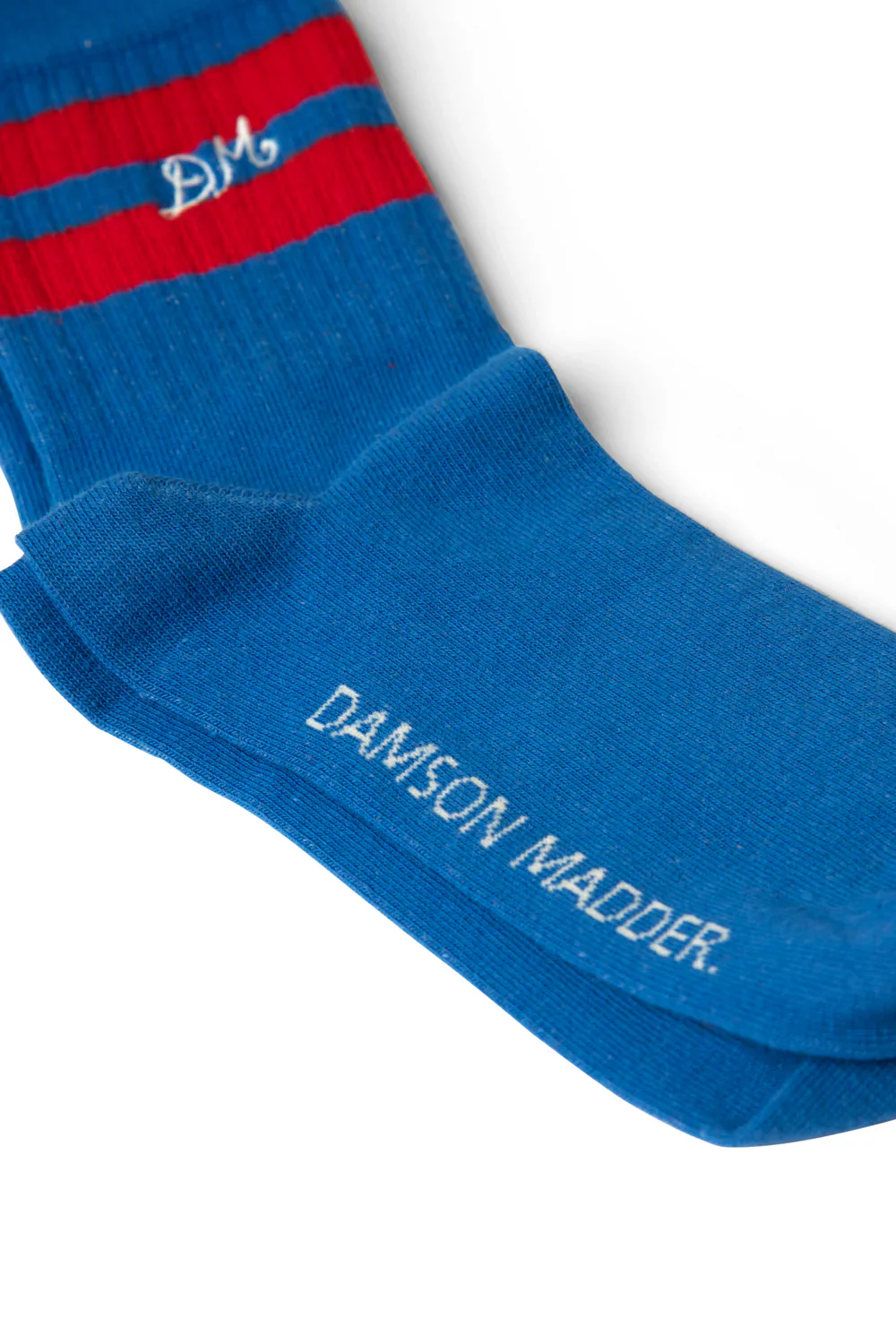 Sporty Calf Socks - Blue & Red - Image 2