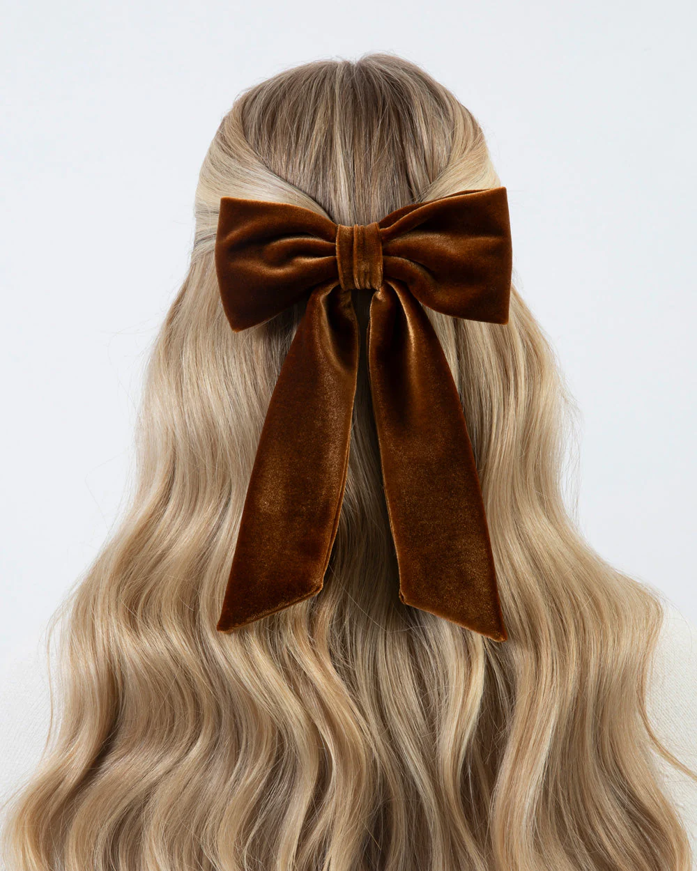 The Cinnamon Velvet Classic Hair bow - Image 2