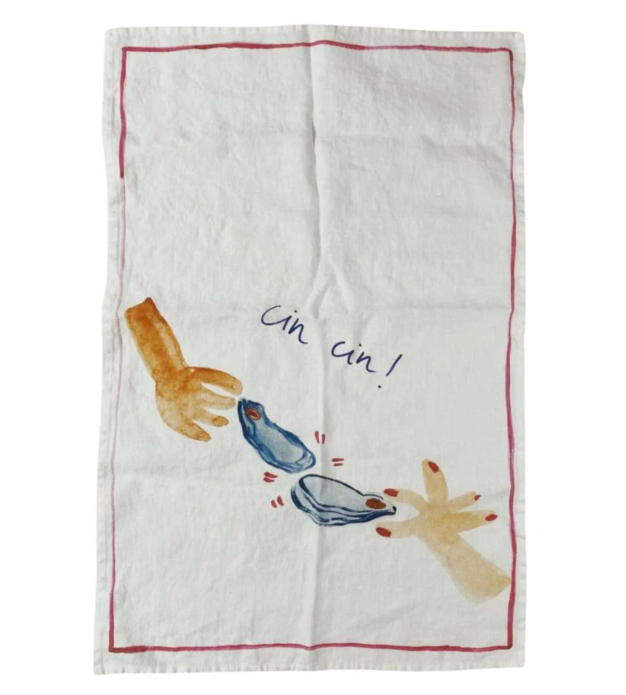 Oyster Cheers - Linen Tea Towel