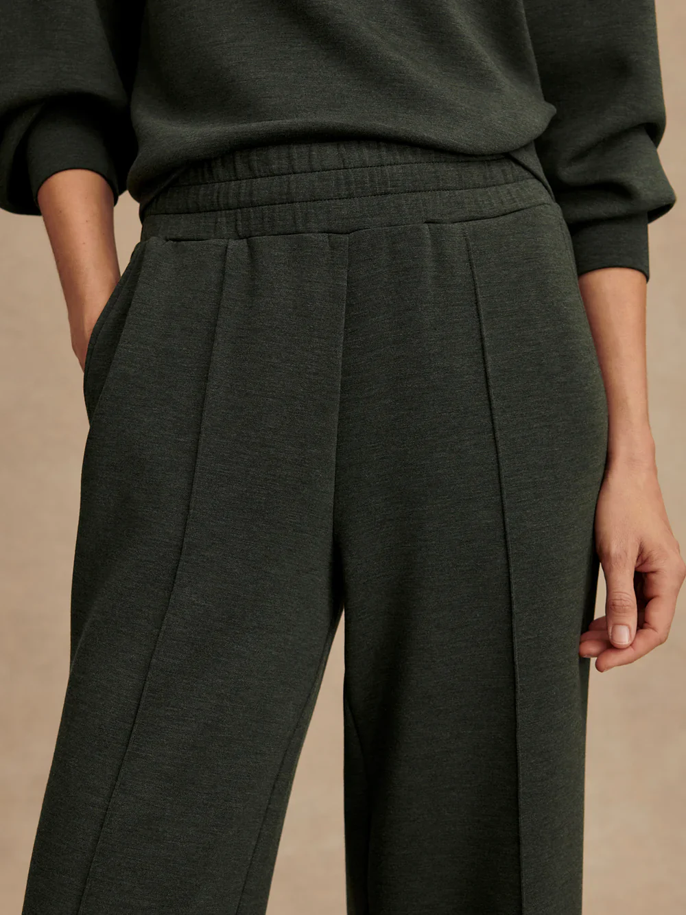 The Wide Leg Pant 30 - Olive Marl - Image 3