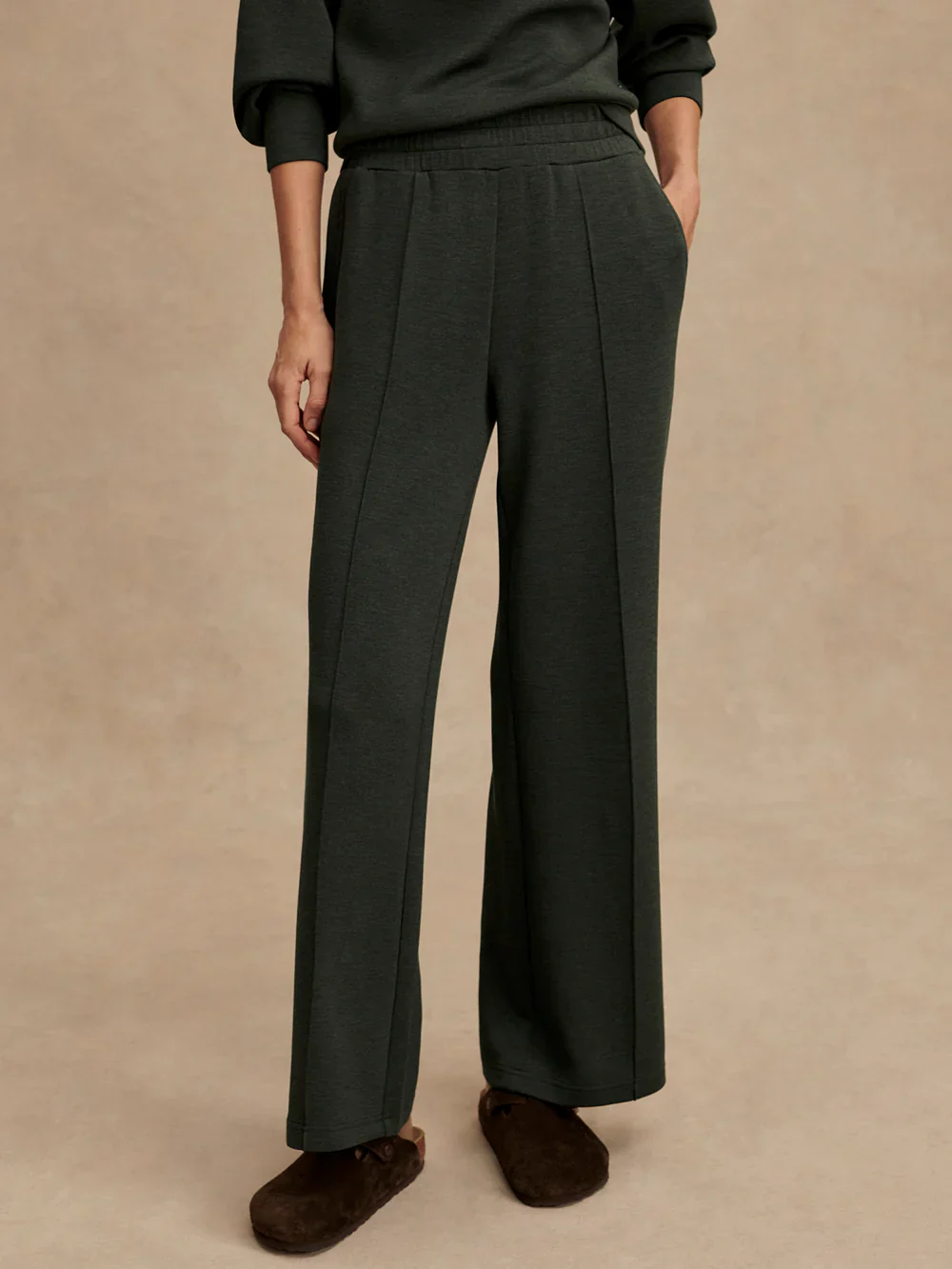 The Wide Leg Pant 30 - Olive Marl - Image 5