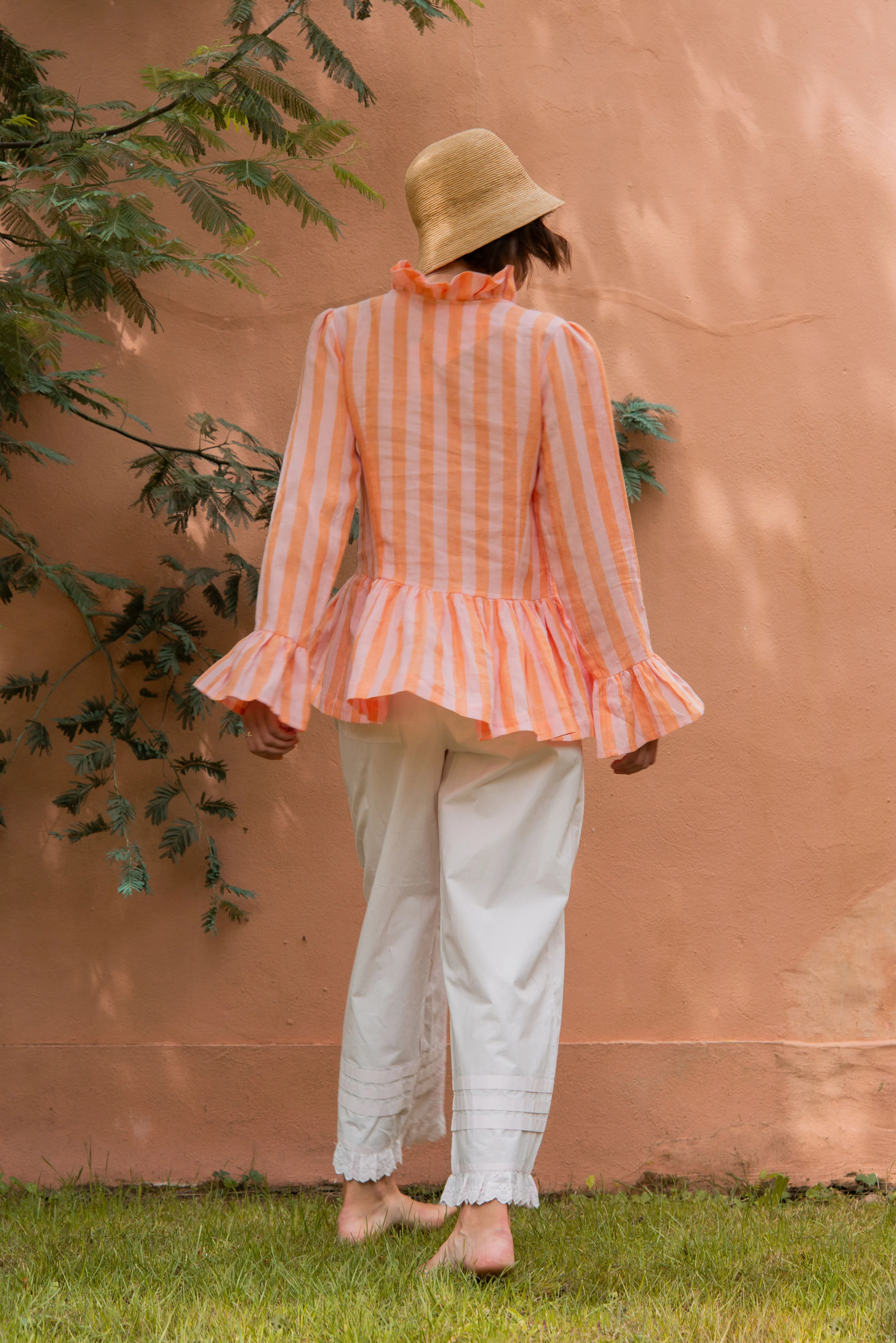 Tinky Stripe Blouse in Orange & Pink - Image 4